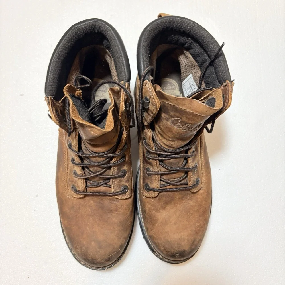 Cabelas Gore Tex Leather Hiking Work Boots Mens 12 EE Brown Waterproof Lace Up